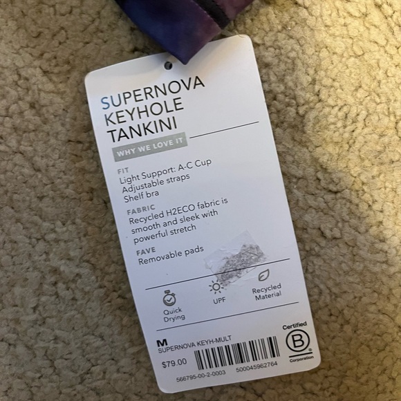NWT Athleta size medium Supernova Keyhole tankini - Picture 4 of 6